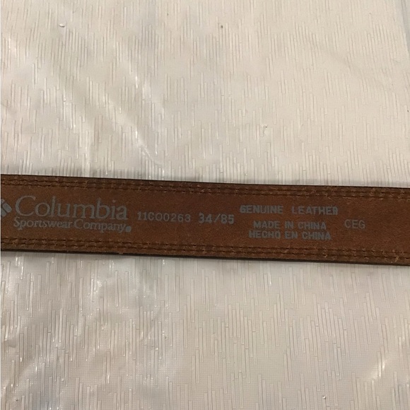 Unisex Columbia Leather Belt SZ 34, Waist 32/33.5 Brown, Distressed look - Picture 13 of 13